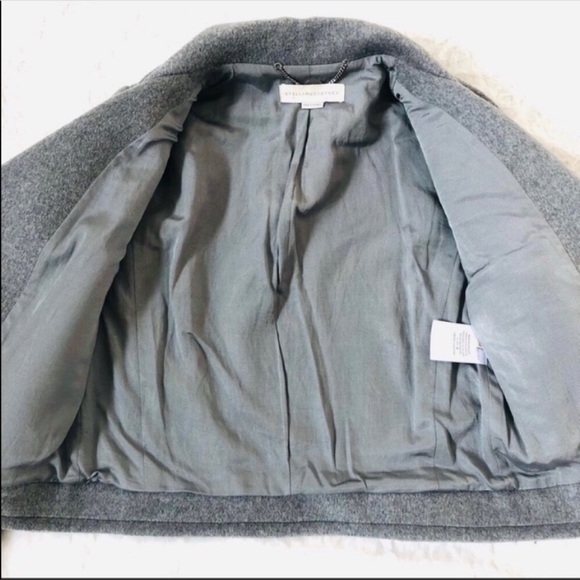 Rare! Stella McCartney Gray Wool Moto Biker Jacket Like New! - Picture 10 of 16